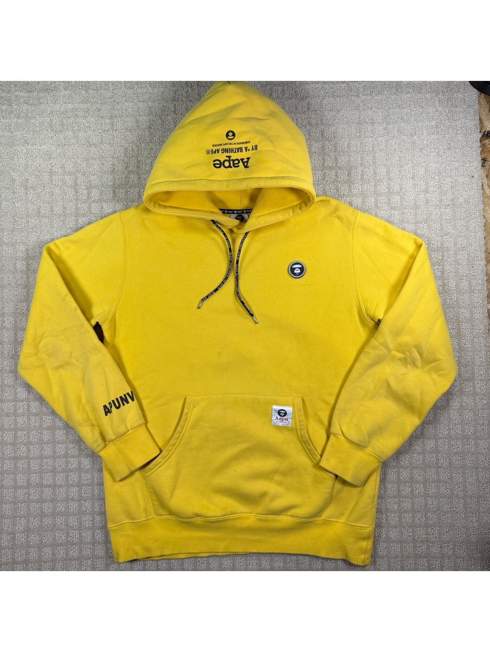 Aape by A Bathing Ape yellow pullover hoodie size XL